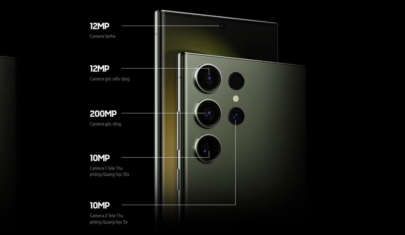 Điện thoại Samsung Galaxy S23 Ultra camera phân giải cao