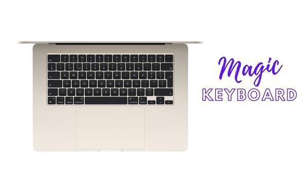 Laptop Macbook Air M2 2023 8GB/512GB/10 Core GPU MQKV3SA/A Vàng bàn ohism Magic keyboard