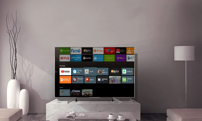 Tivi Sony 4K 49 inch KD49X8500G/S kho ứng dụng phong phú
