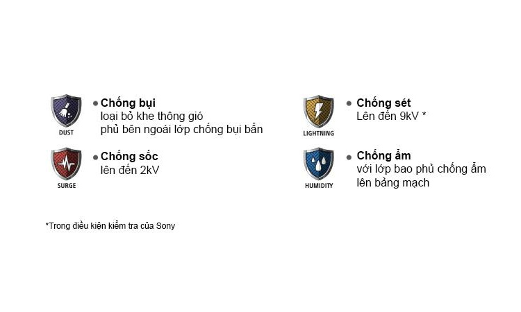Tivi LCD Sony KDL-48W650D chống ẩm, chống sét, chống bụi, chống sốc