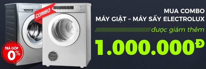 Bộ đôi máy giặt - máy sấy còn mang đến bạn ưu đãi trả góp 0% lãi suất hấp dẫn