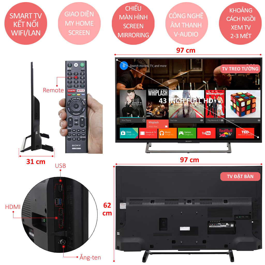 SMART TIVI 43INCH SONY KD-43X7500E