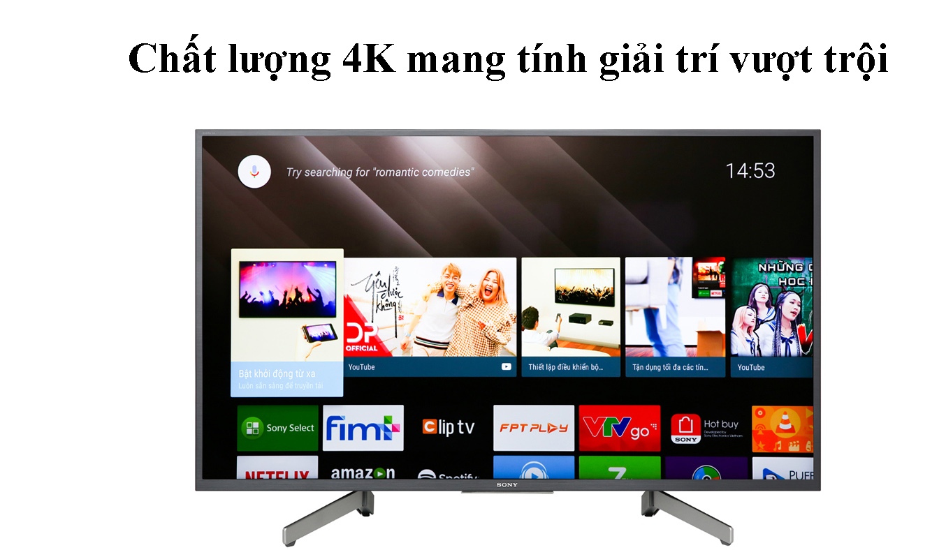 Tivi Sony 4K 43 INCH KD-43X8000G này với công nghệ nâng cấp 4K X-Reality™ PRO, Công nghệ hiển thị TRILUMINOS Display và Android TV™