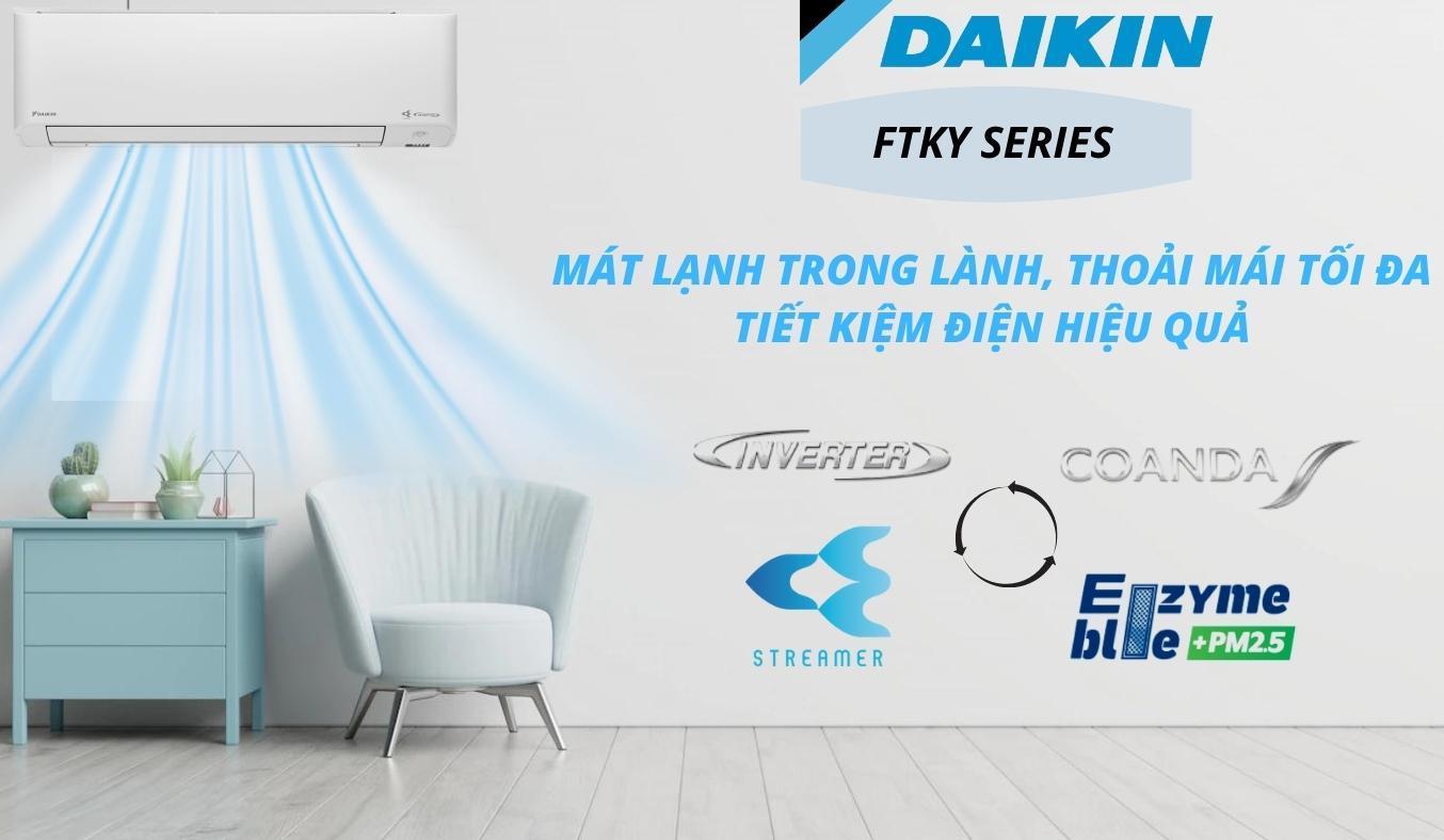 Máy lạnh Daikin Inverter 2 HP FTKY50WVMV công nghệ lọc khí độc quyền Streamer